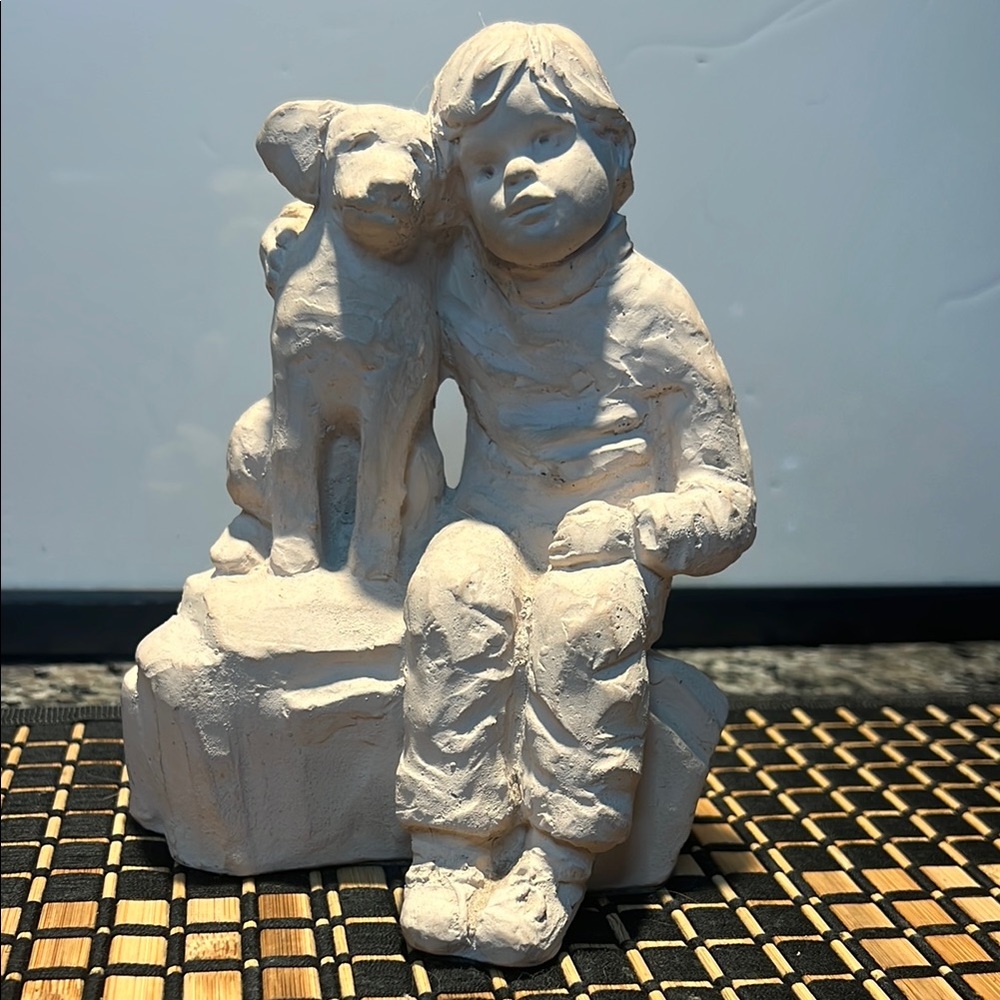 Charming Child and Dog Figurine